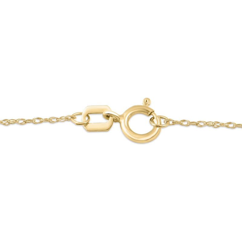 Oval Emerald and 0.05 CT. T.W. Natural Diamond Framed Antique Vintage-Style Drop Pendant in 10K Yellow Gold