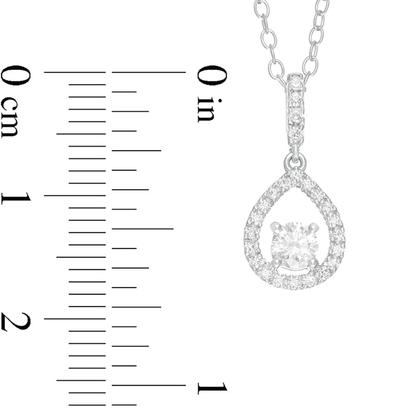 0.33 CT. T.W. Natural Diamond Teardrop Outline Frame Pendant in 10K White Gold