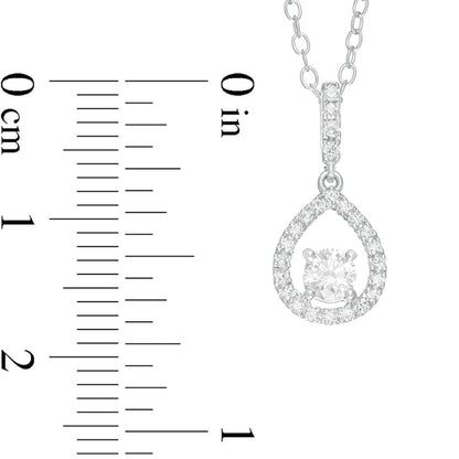 0.33 CT. T.W. Natural Diamond Teardrop Outline Frame Pendant in 10K White Gold