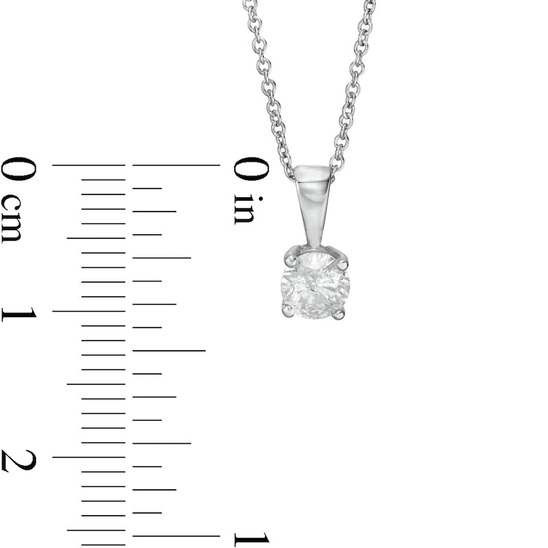 0.38 CT. Natural Clarity Enhanced Solitaire Pendant in 10K White Gold (I/I3)