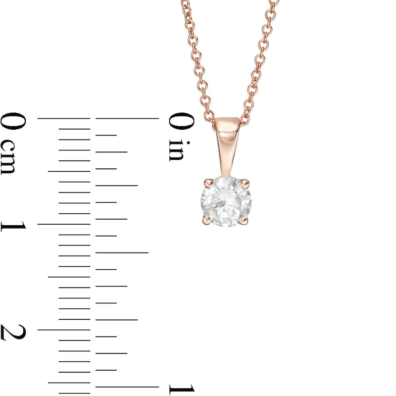 0.5 CT. Natural Clarity Enhanced Solitaire Pendant in 10K Rose Gold (I/I3)