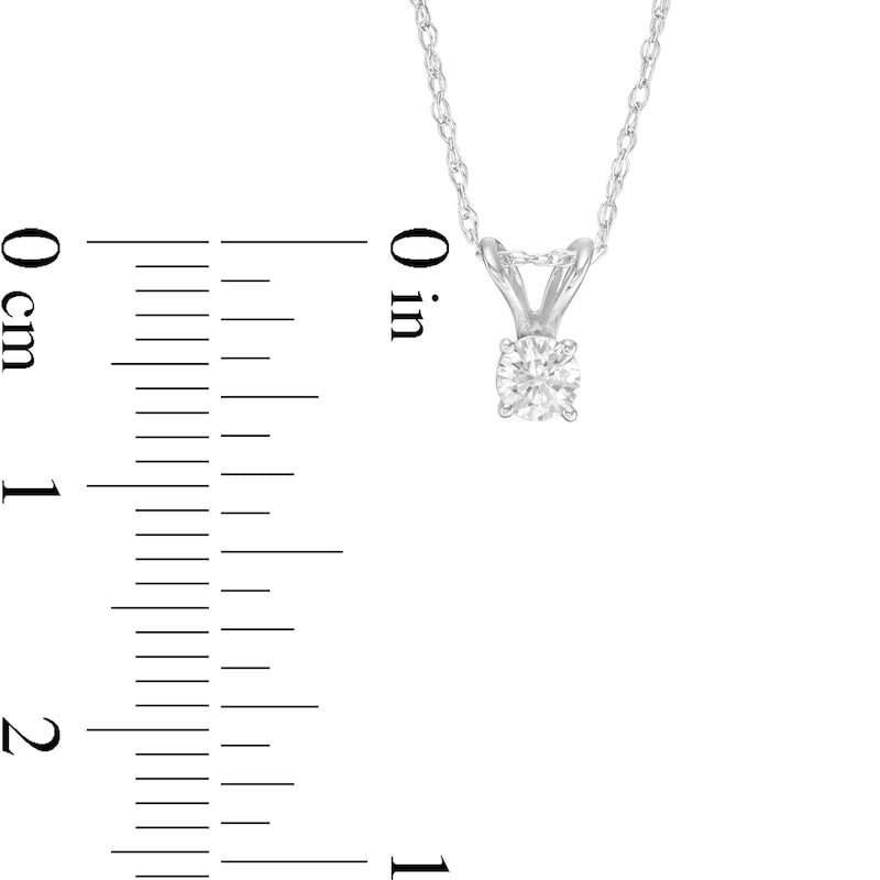0.17 CT. Natural Clarity Enhanced Solitaire Pendant in 14K White Gold (J/I3)