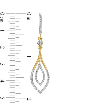 0.5 CT. T.W. Diamond Double Outline Teardrop Earrings in 10K Gold