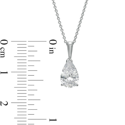 1 CT. Certified Pear-Shaped Lab-Created Diamond Solitaire Pendant in 14K White Gold (F/SI2)