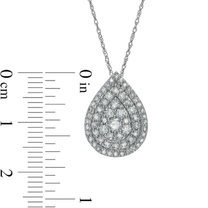 0.75 CT. T.W. Composite Natural Diamond Teardrop Pendant in 10K White Gold