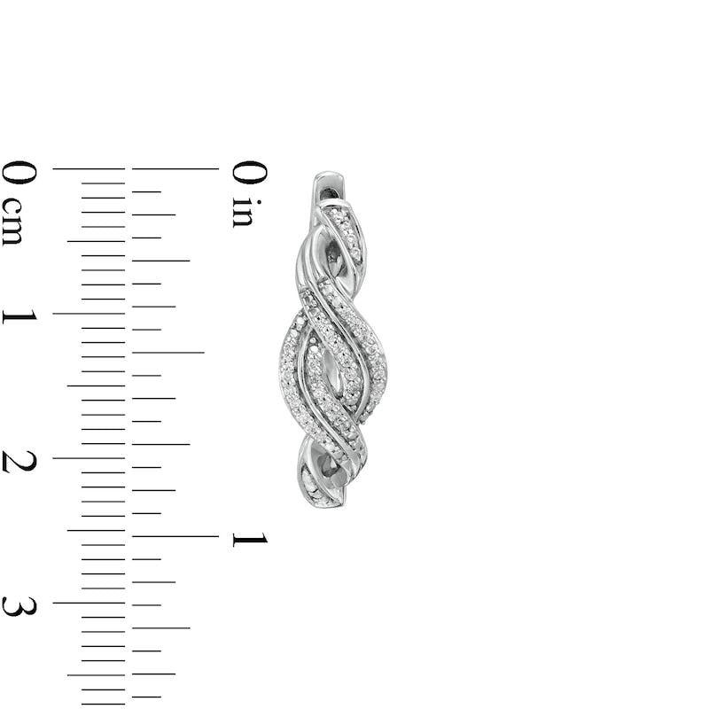 0.2 CT. T.W. Diamond Double Row Twist Hoop Earrings in Sterling Silver
