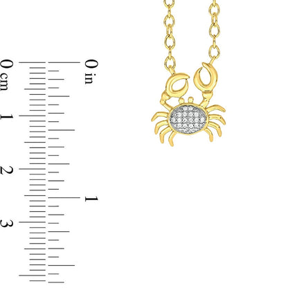 0.05 CT. T.W. Natural Diamond Crab Necklace in Sterling Silver with 14K Gold Plate