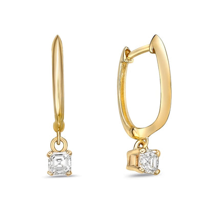 0.25 CT. T.W. Certified Asscher-Cut Diamond Solitaire Drop Earrings in 14K Gold (I/VS2)
