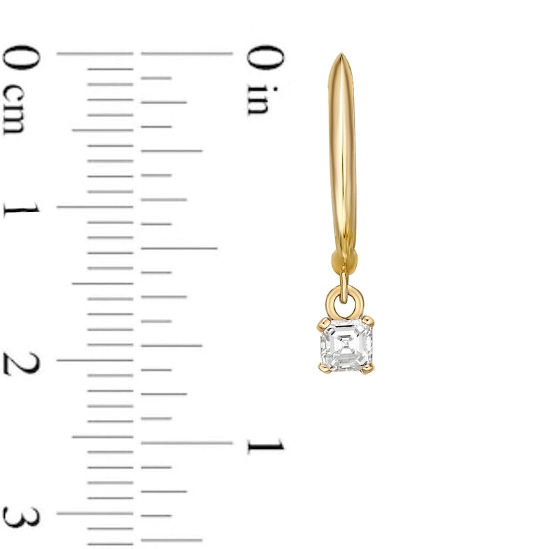 0.33 CT. T.W. Certified Asscher-Cut Diamond Solitaire Drop Earrings in 14K Gold (I/VS2)