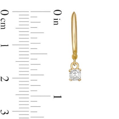 0.33 CT. T.W. Certified Asscher-Cut Diamond Solitaire Drop Earrings in 14K Gold (I/VS2)