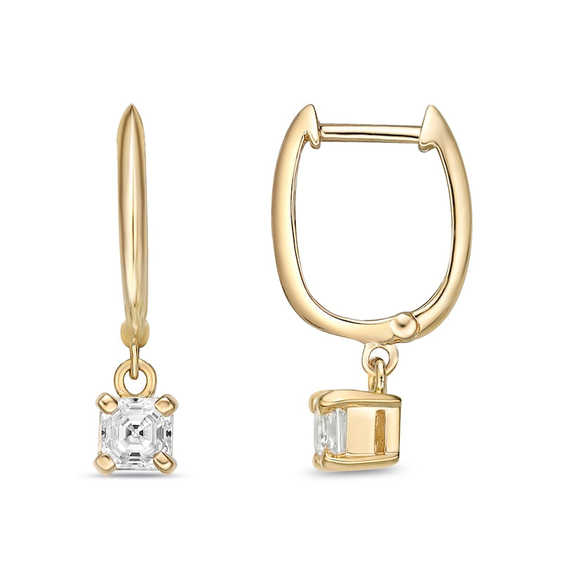 0.5 CT. T.W. Certified Asscher-Cut Diamond Solitaire Drop Earrings in 14K Gold (I/VS2)