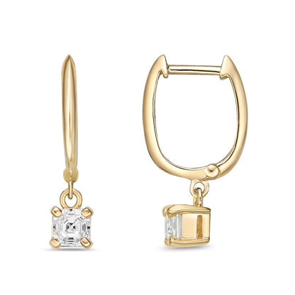 0.5 CT. T.W. Certified Asscher-Cut Diamond Solitaire Drop Earrings in 14K Gold (I/VS2)