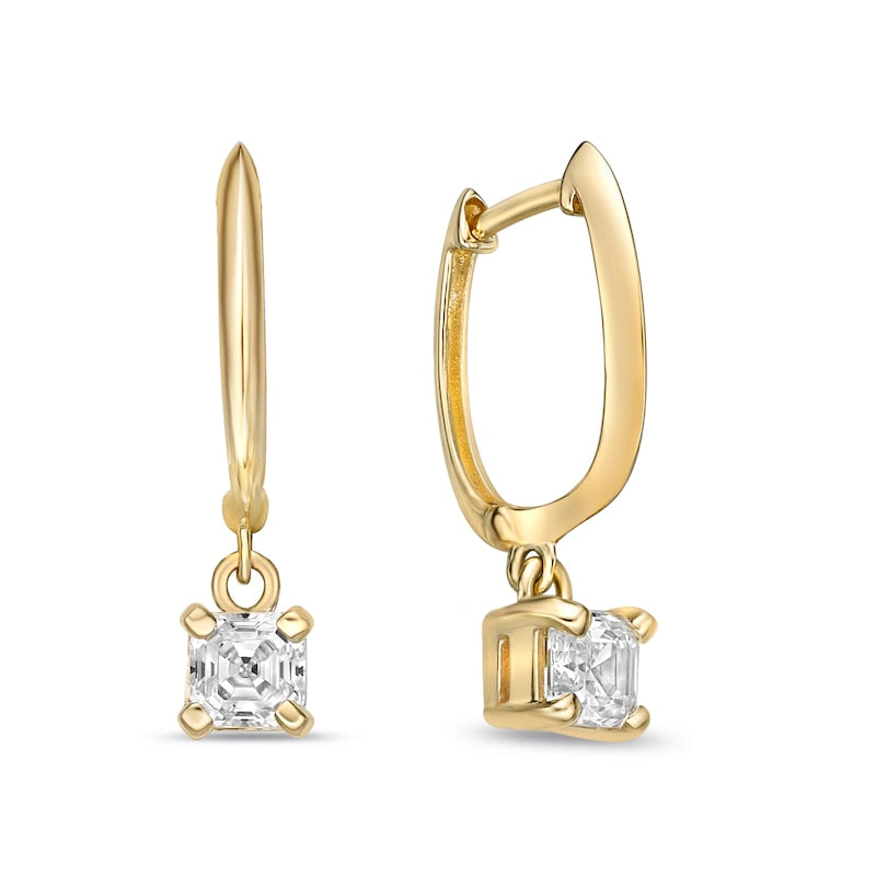 0.5 CT. T.W. Certified Asscher-Cut Diamond Solitaire Drop Earrings in 14K Gold (I/VS2)