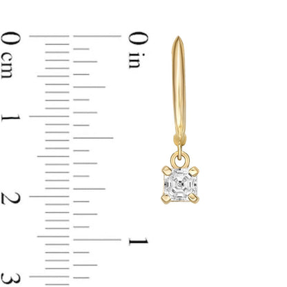 0.5 CT. T.W. Certified Asscher-Cut Diamond Solitaire Drop Earrings in 14K Gold (I/VS2)