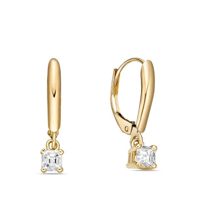 0.25 CT. T.W. Certified Asscher-Cut Diamond Solitaire Drop Earrings in 14K Gold (I/VS2)