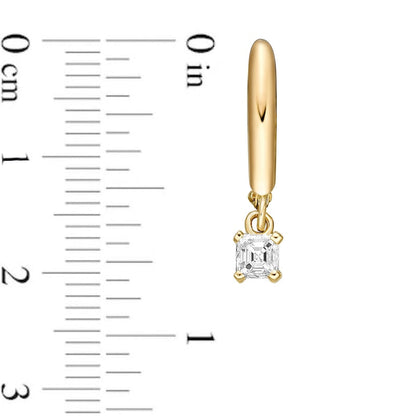 0.25 CT. T.W. Certified Asscher-Cut Diamond Solitaire Drop Earrings in 14K Gold (I/VS2)