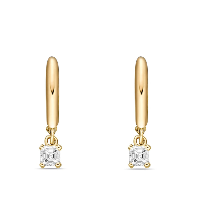 0.33 CT. T.W. Certified Asscher-Cut Diamond Solitaire Drop Earrings in 14K Gold (I/VS2)