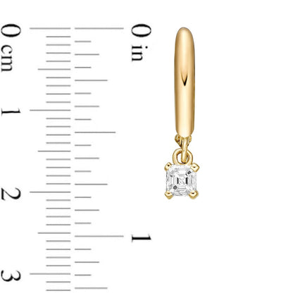 0.33 CT. T.W. Certified Asscher-Cut Diamond Solitaire Drop Earrings in 14K Gold (I/VS2)