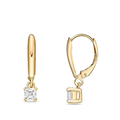 0.5 CT. T.W. Certified Asscher-Cut Diamond Solitaire Drop Earrings in 14K Gold (I/VS2)
