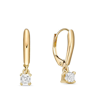 0.5 CT. T.W. Certified Asscher-Cut Diamond Solitaire Drop Earrings in 14K Gold (I/VS2)