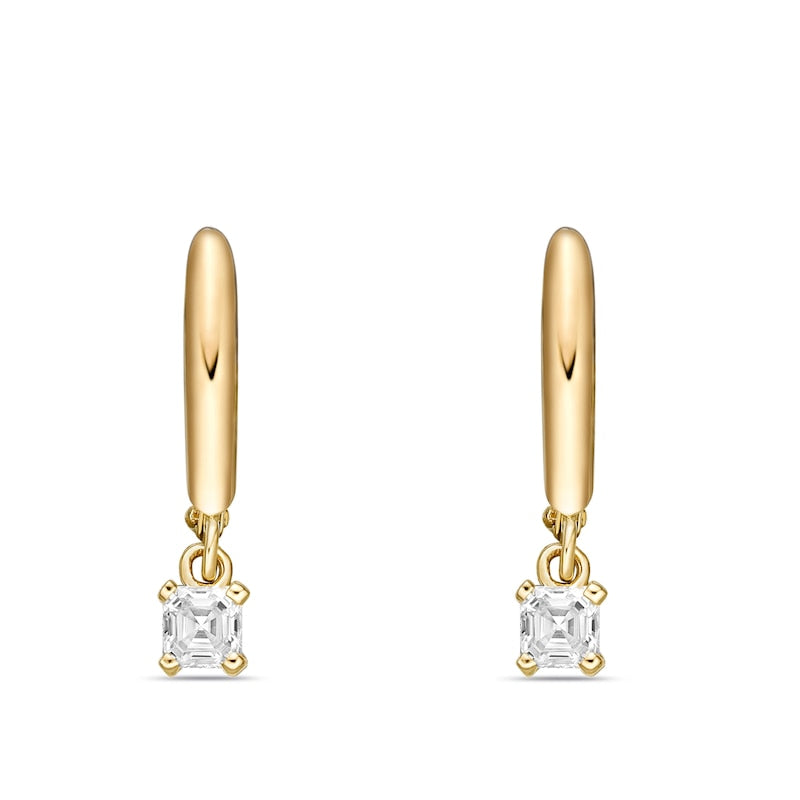 0.5 CT. T.W. Certified Asscher-Cut Diamond Solitaire Drop Earrings in 14K Gold (I/VS2)