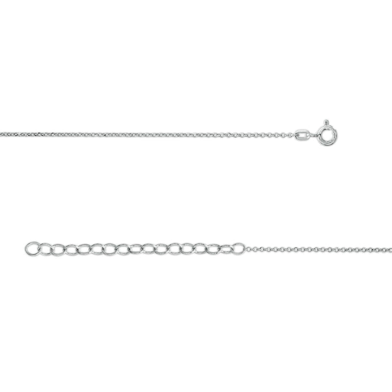 White Lab-Created Sapphire Tilted Loop Heart Drop Pendant in Sterling Silver - 20"