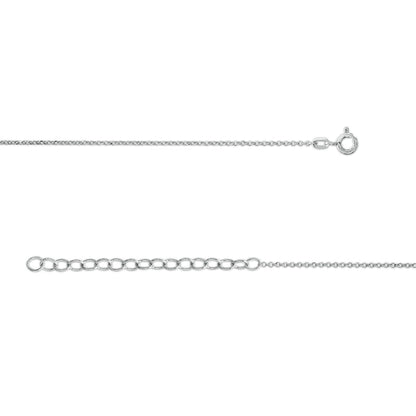 White Lab-Created Sapphire Tilted Loop Heart Drop Pendant in Sterling Silver - 20"