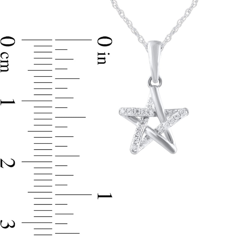 0.05 CT. T.W. Natural Diamond Star Pendant in 10K White Gold