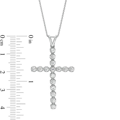 1 CT. T.W. Certified Lab-Created Diamond Cross Pendant in 14K White Gold (F/SI2)