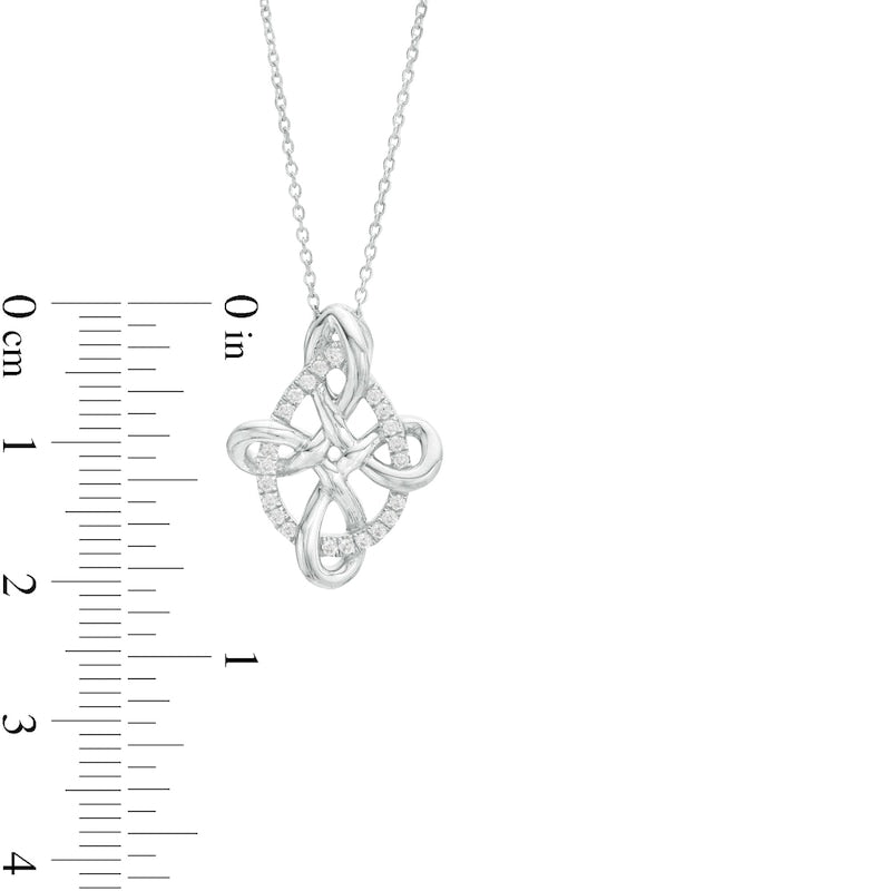 0.13 CT. T.W. Natural Diamond Interlocking Teardrop and Infinity Loop Pendant in Sterling Silver