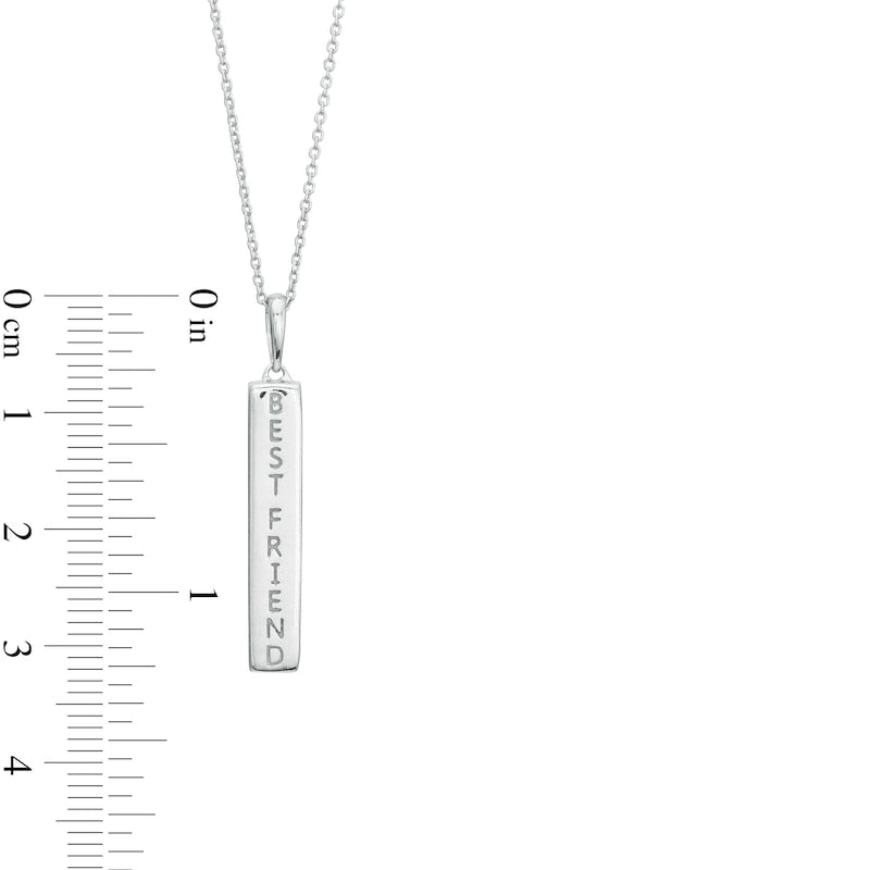 0.1 CT. T.W. Natural Diamond Seven Stone Vertical Drop Pendant in Sterling Silver