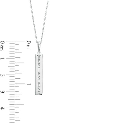 0.1 CT. T.W. Natural Diamond Seven Stone Vertical Drop Pendant in Sterling Silver