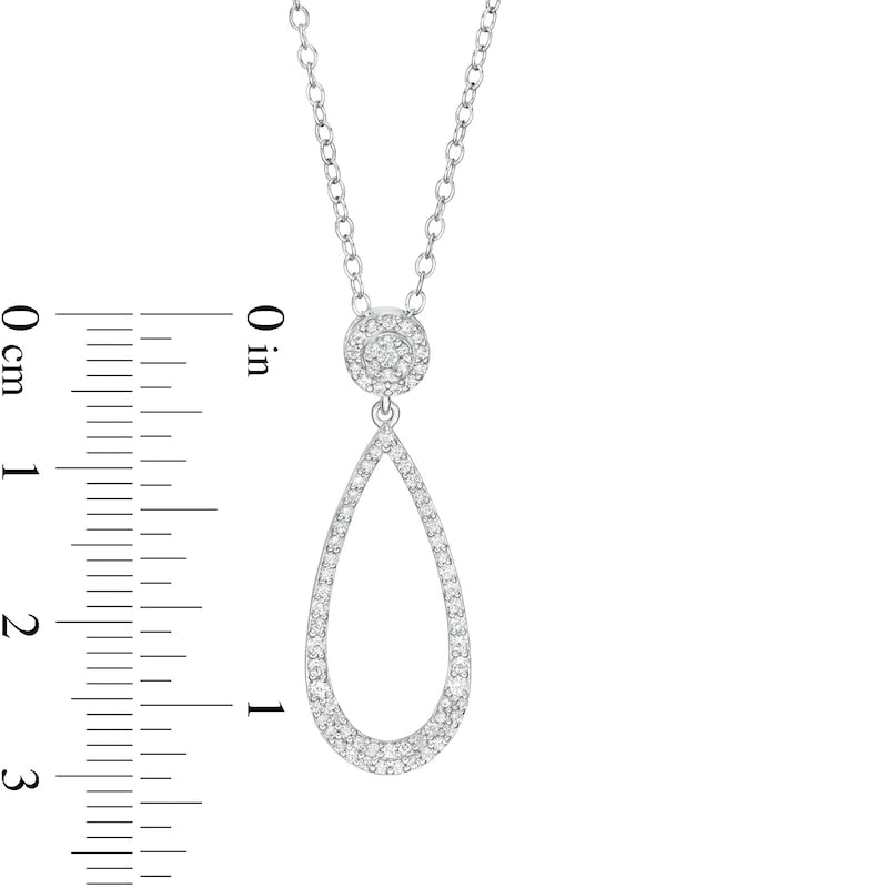 0.33 CT. T.W. Natural Diamond Elongated Open Teardrop Pendant in 10K White Gold