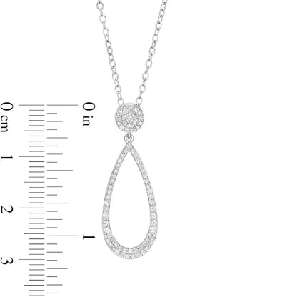 0.33 CT. T.W. Natural Diamond Elongated Open Teardrop Pendant in 10K White Gold