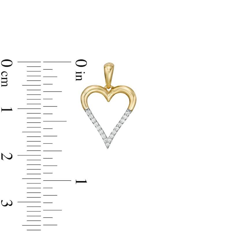 0.1 CT. T.W. Diamond Elongated Heart Drop Earrings in 10K Gold