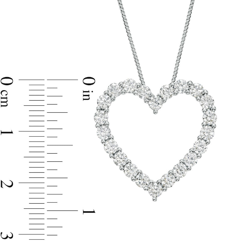 2 CT. T.W. Certified Lab-Created Diamond Heart Necklace in 14K White Gold (F/SI2)