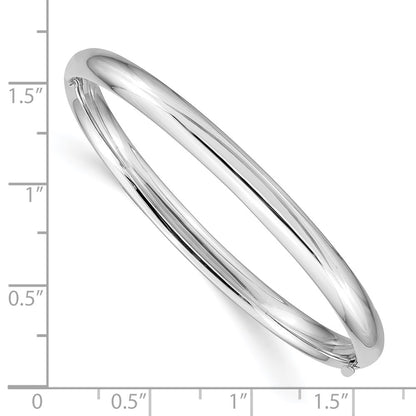 14k White Gold 3/16 White Gold Hinged Baby Bangle