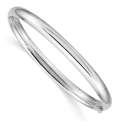 14k White Gold 3/16 White Gold Hinged Baby Bangle