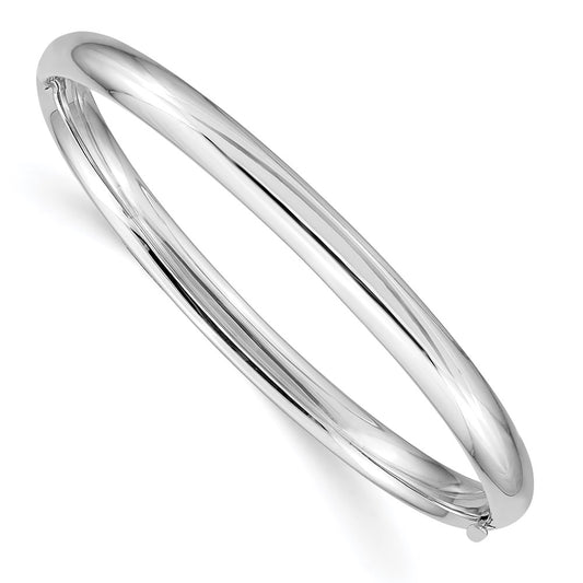 14k White Gold 3/16 White Gold Hinged Baby Bangle