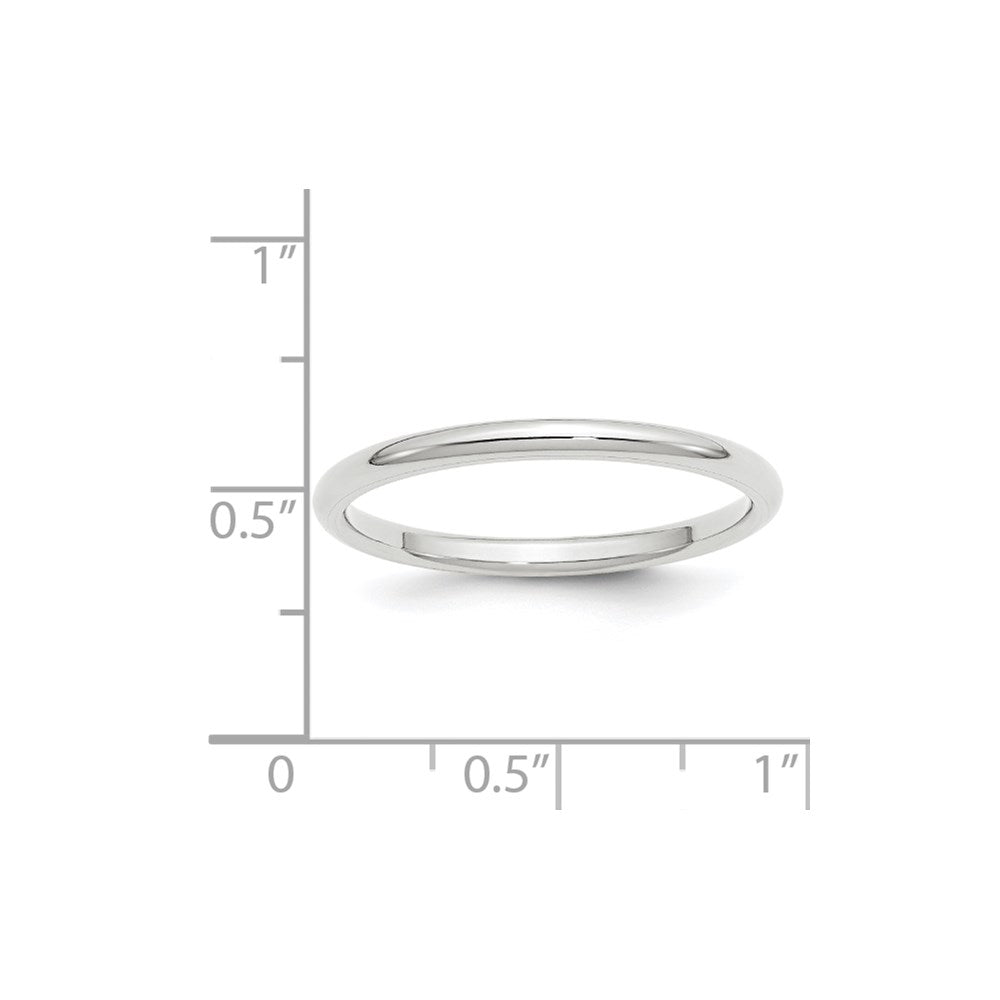 Solid 10K White Gold 2mm Standard Comfort Fit Men's/Women's Wedding Band Ring Size 7