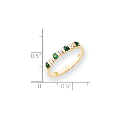 14k Yellow Gold 2.25mm Emerald A Diamond Anniversary Band