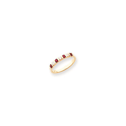 14k Yellow Gold Ruby Diamond Anniversary Band