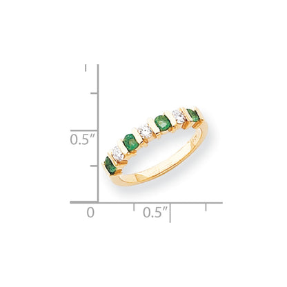 14k Yellow Gold 2.75mm Emerald VS Diamond Anniversary Band