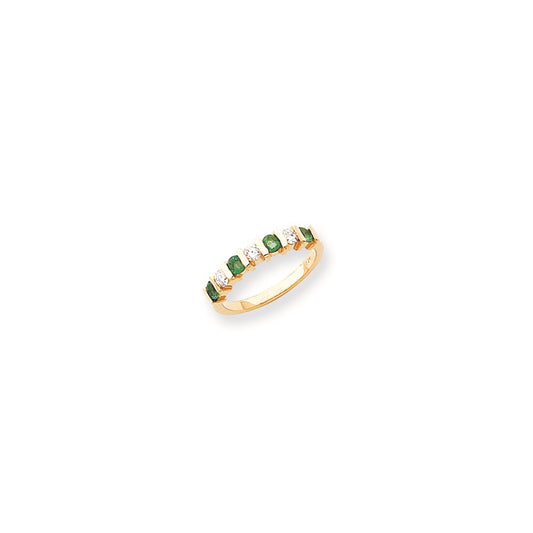 14k Yellow Gold 2.75mm Emerald VS Diamond Anniversary Band