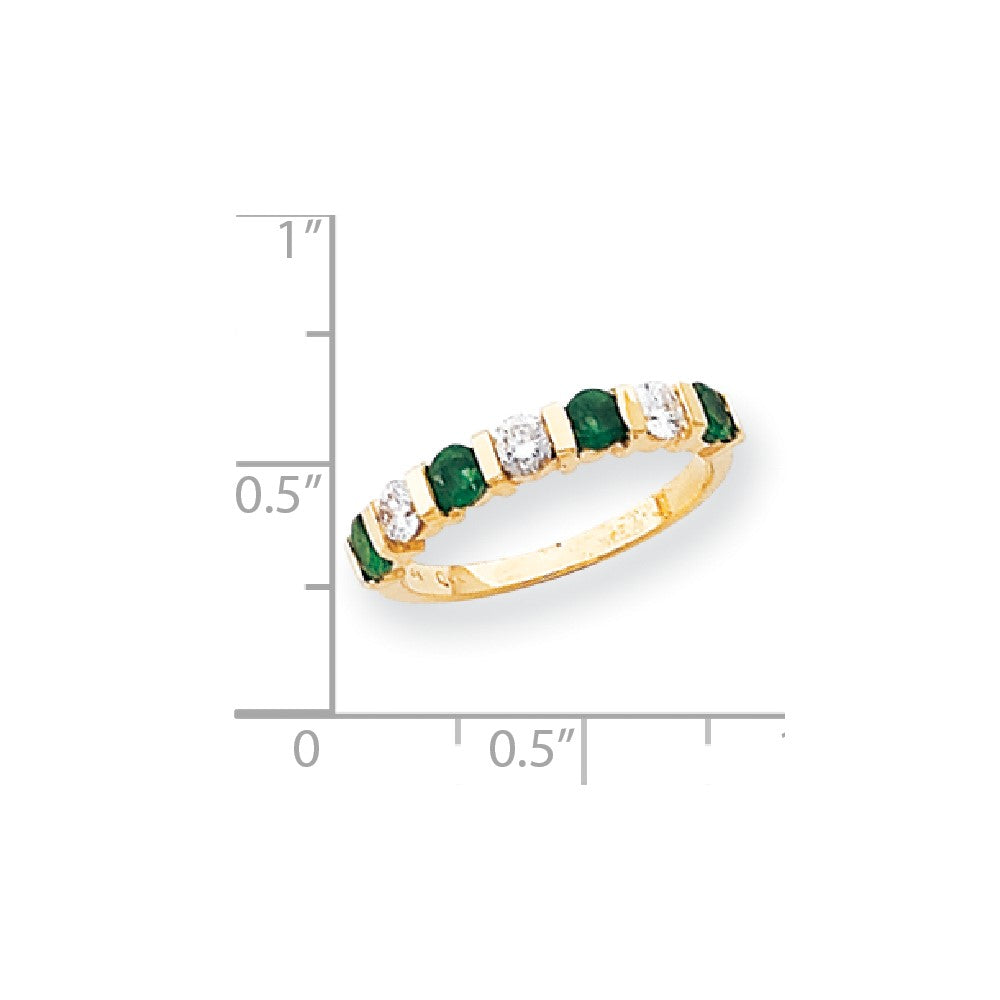 14k Yellow Gold 3.25mm Emerald A Diamond Anniversary Band