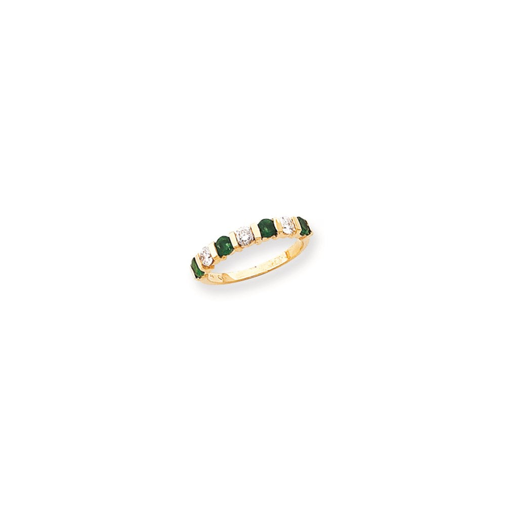 14k Yellow Gold 3.25mm Emerald VS Diamond Anniversary Band