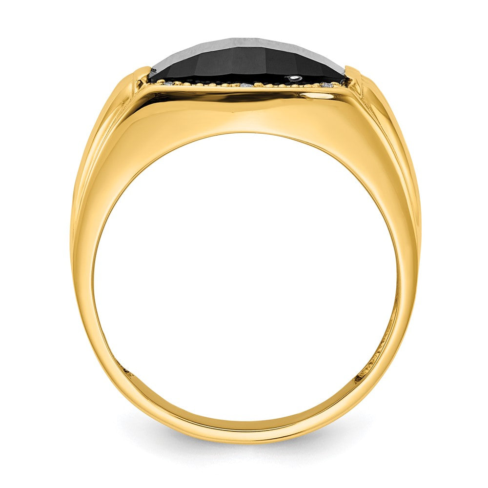 Solid 14k Yellow Gold A Simulated CZ men's Ring