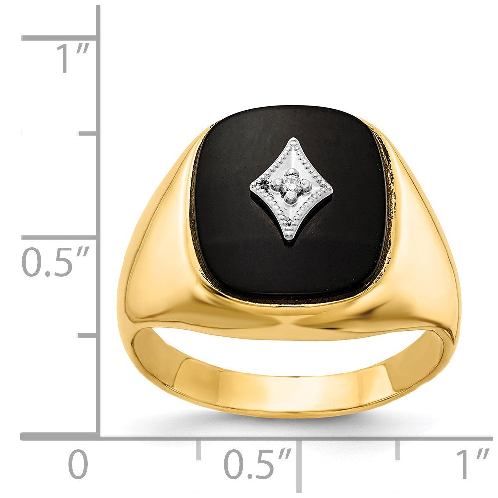 Solid 14k Yellow Gold A Simulated CZ men's Ring