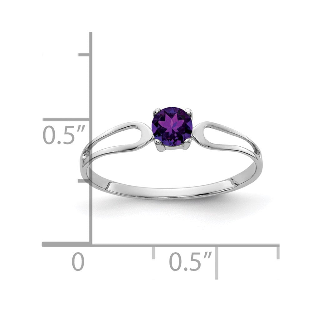 14k white gold 4mm amethyst ring x9673am