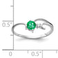 Solid 14k White Gold 4mm Simulated Emerald AAA CZ Ring